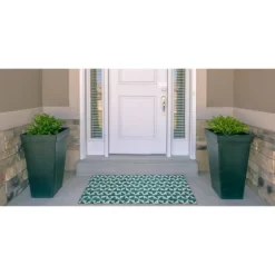 Odessa Washable Outdoor Rug Aqua/Green - Linon