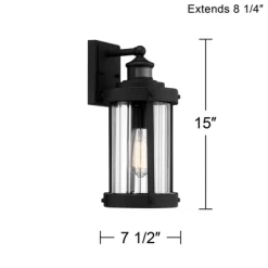 John Timberland Stan Industrial Outdoor Wall Light Fixtures Set Of 2 Textured Black Motion Sensor 15" Clear Glass For Exterior Barn 13 John Timberland Stan Industrial Outdoor Wall Light Fixtures Set Of 2 Textured Black Motion Sensor 15" Clear Glass For Exterior Barn -Outdoor Decoration Store GUEST cccac926 acfd 415e 8d3d 3cda59ed19f6