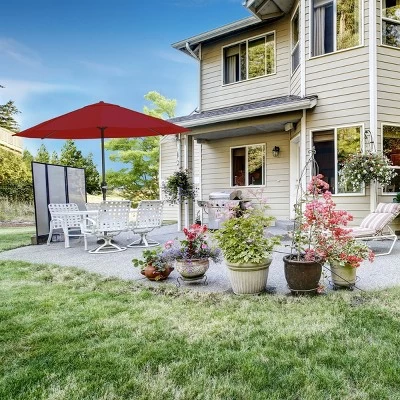 Nature Spring Steel Patio Umbrella For Table - Great For Deck, Balcony, Porch, Backyard, Or Poolside - 9', Red 7 Nature Spring Steel Patio Umbrella For Table - Great For Deck, Balcony, Porch, Backyard, Or Poolside - 9', Red - Image 5