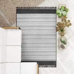 7' X 10' Outdoor Rug Striped Fringe Black - Project 62™ -Outdoor Decoration Store GUEST cd564f5b 1bfc 4256 a3d9 97e6d89b24db