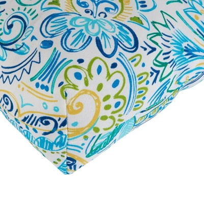 Set Of 2 Painted Paisley Outdoor Seat Cushions - Kensington Garden 6 Set Of 2 Painted Paisley Outdoor Seat Cushions - Kensington Garden - Image 4