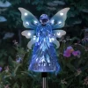 33.85" Acrylic Solar Angel Stake Blue - Exhart