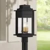 Franklin Iron Works Bransford Rustic Farmhouse Outdoor Post Light Black 19 1/4" Clear Glass For Exterior Barn Deck House Porch Yard Patio Home Outside -Outdoor Decoration Store GUEST cd80a38e e084 4ce8 af5f 95a052bf7323