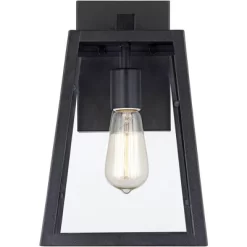 John Timberland Arrington Industrial Outdoor Wall Light Sconces Set Of 2 Mystic Black Hardwire 8" Fixture Clear Glass For Bedroom Bathroom Vanity Home -Outdoor Decoration Store GUEST cd8c3ca5 af66 4830 8a1a f47ff5fe088d