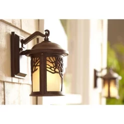 John Timberland Rustic Outdoor Wall Light Fixture Bronze 9 1/2" Tree Etched Glass Sconce For Exterior House Deck Patio Porch Lighting -Outdoor Decoration Store GUEST cd8e1170 7824 4250 9e53 6ed92a8e2d3f