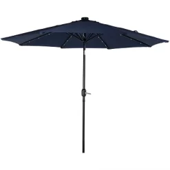 Sunnydaze Decor Sunnydaze Outdoor Aluminum Pool Patio Umbrella With Solar LED Lights, Tilt, And Crank - 9' -Outdoor Decoration Store GUEST cef3ab79 958a 4dc0 abc9 8d25e942dd00