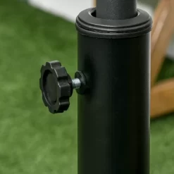 Outsunny 52lbs Resin Patio Umbrella Base With Wheels And Retractable Handles, 20.75" Outdoor Umbrella Stand Holder For Poles 1.5" - 1.9" Dia, Black -Outdoor Decoration Store GUEST cef89bc7 19f1 4572 91d5 92e6686b9b97