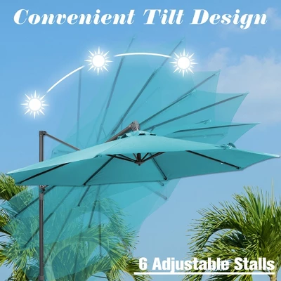 Aoodor Patio 10FT Off-set Hanging Aluminum Cantilever Umbrella( Not Include A Base) 10 Aoodor Patio 10FT Off-set Hanging Aluminum Cantilever Umbrella( Not Include A Base) - Image 8