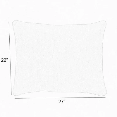 Sunbrella 22" X 27" Canvas Outdoor Corded Back Pillow Granite Gray 3 Sunbrella 22" X 27" Canvas Outdoor Corded Back Pillow Granite Gray