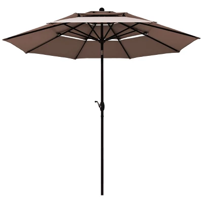 Tangkula Outdoor Auto-tilt Patio Market Umbrella W/ Double Vented 5 Tangkula Outdoor Auto-tilt Patio Market Umbrella W/ Double Vented - Image 3