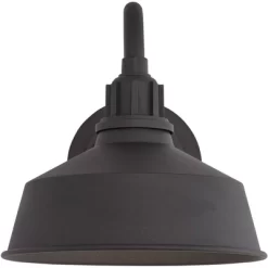 Franklin Iron Works Arnett Rustic Industrial Farmhouse Outdoor Barn Light Fixture Black Gooseneck 10 1/2" For Exterior Deck House Porch Patio Outside -Outdoor Decoration Store GUEST d39f52ae c224 45b1 bfa1 e0f8b42e46fc