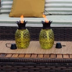Sunnydaze Decor Sunnydaze Outdoor Adjustable Height 3-in-1 Glass Tropical Pineapple Torches With Connected Snuffs And Metal Poles - 2pk 17 Sunnydaze Decor Sunnydaze Outdoor Adjustable Height 3-in-1 Glass Tropical Pineapple Torches With Connected Snuffs And Metal Poles - 2pk -Outdoor Decoration Store GUEST d3f40df8 a0b6 4541 90ff ba8fcdf78d10