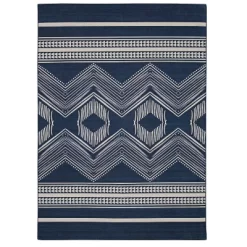 Lyerly Washable Outdoor Rug Navy/Ivory - Linon -Outdoor Decoration Store GUEST d4658779 fb08 4d1a bf5f 3312fdc147c8