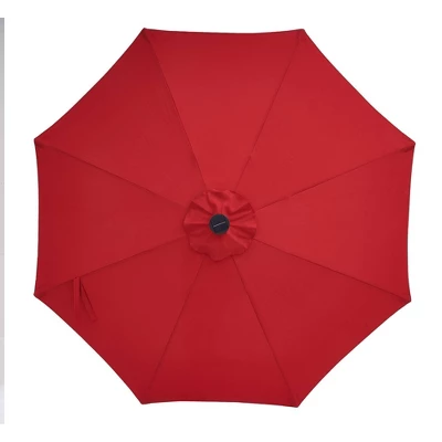9' X 9' Solar LED Patio Umbrella With Tilt Adjustment And Crank Lift Red - Wellfor 6 9' X 9' Solar LED Patio Umbrella With Tilt Adjustment And Crank Lift Red - Wellfor - Image 4