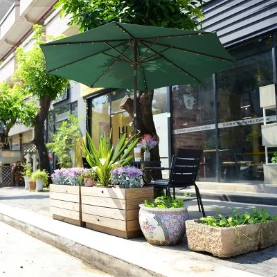 Nature Spring 9' Tilting Freestanding Patio Umbrella With Solar LED Lights - Green 7 Nature Spring 9' Tilting Freestanding Patio Umbrella With Solar LED Lights - Green - Image 5