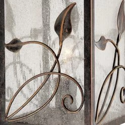 Franklin Iron Works French Garden Rustic Farmhouse Outdoor Post Light Bronze Leaf And Vine Motif 17" Clear Seedy Glass For Exterior Light Barn Deck -Outdoor Decoration Store GUEST d60acace 1fb1 43bd 8121 5ffe09e7ef22