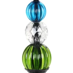 29.5" Crackle Glass Solar Ball And Beaded Stake Blue - Exhart 11 29.5" Crackle Glass Solar Ball And Beaded Stake Blue - Exhart -Outdoor Decoration Store GUEST d6d8c3f9 e569 4d68 8308 14120dfe43ed