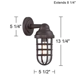 John Timberland Marlowe Industrial Outdoor Wall Light Fixtures Set Of 2 Bronze Metal Cage 13 1/4" Clear Glass For Post Exterior Barn Deck House Porch -Outdoor Decoration Store GUEST d7d735c2 fc61 4f17 8742 73015409f4de
