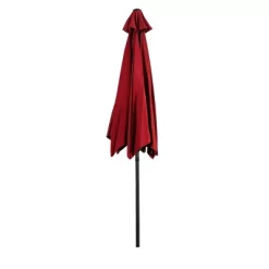 Costway 10FT Patio Umbrella 6 Ribs Market Steel Tilt W/ Crank Outdoor Garden Burgundy -Outdoor Decoration Store GUEST d8101d69 2851 4da2 8aad bc4285b5c4df