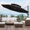 11.5' X 11.5' Double Top Round Aluminum Offset Umbrella Outdoor Hanging Cantilever Umbrella Black - Crestlive Products -Outdoor Decoration Store GUEST d9b4ae9a 278e 40d7 8238 39606b26d57f