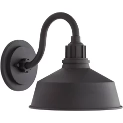 Franklin Iron Works Arnett Rustic Industrial Farmhouse Outdoor Barn Light Fixture Black Gooseneck 10 1/2" For Exterior Deck House Porch Patio Outside -Outdoor Decoration Store GUEST d9b53b7f ff2c 4eab bcaf 213c80c76ad0
