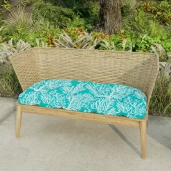 Outdoor Wicker Loveseat Cushion In Seacoral Turquoise - Jordan Manufacturing 11 Outdoor Wicker Loveseat Cushion In Seacoral Turquoise - Jordan Manufacturing -Outdoor Decoration Store GUEST d9c5ce1c a66e 436b a2ed e90877fcd722
