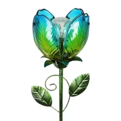 35.8" Resin Solar Flower Garden Stake Blue - Exhart -Outdoor Decoration Store GUEST da14ead2 6d4d 4022 8bcb 5790ceccecd4