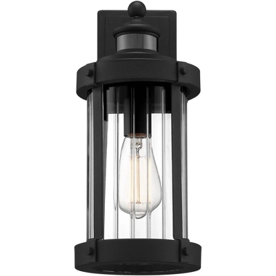 John Timberland Stan Industrial Outdoor Wall Light Fixtures Set Of 2 Textured Black Motion Sensor 15" Clear Glass For Exterior Barn 4 John Timberland Stan Industrial Outdoor Wall Light Fixtures Set Of 2 Textured Black Motion Sensor 15" Clear Glass For Exterior Barn - Image 2