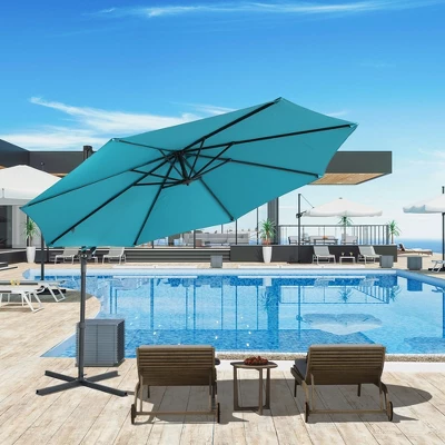 Aoodor Patio 10FT Off-set Hanging Aluminum Cantilever Umbrella( Not Include A Base) 13 Aoodor Patio 10FT Off-set Hanging Aluminum Cantilever Umbrella( Not Include A Base) - Image 11