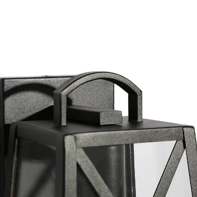 2pk 9" Metal/Glass Square Outdoor Wall Lights Matte Black - LNC 6 2pk 9" Metal/Glass Square Outdoor Wall Lights Matte Black - LNC - Image 4