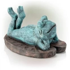 9" Magnesium Oxide Frog Laying Down Statue - Alpine Corporation -Outdoor Decoration Store GUEST dd25d26c 9c91 4e96 885a 6e9c245efa84