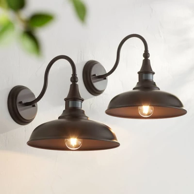 John Timberland Gough Rustic Farmhouse Outdoor Barn Light Fixtures Set Of 2 Bronze Dusk To Dawn Motion Sensor Dark Sky 12 1/2" For Post Exterior Deck 3 John Timberland Gough Rustic Farmhouse Outdoor Barn Light Fixtures Set Of 2 Bronze Dusk To Dawn Motion Sensor Dark Sky 12 1/2" For Post Exterior Deck