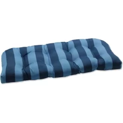 Outdoor/Indoor Wicker Loveseat Cushion Blue - Pillow Perfect -Outdoor Decoration Store GUEST dda72f0d 034c 423c b6a5 ffad63a0d986
