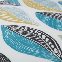 Set Of 2 Leaf Block Outdoor/Indoor Deluxe Tufted Chairpads Teal/Citron - Pillow Perfect -Outdoor Decoration Store GUEST de1a7427 7466 4c5c 9a36 fe38949ddbd9 1