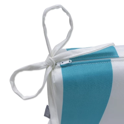 Cabana Stripe Outdoor Bench Cushion - Pillow Perfect 3 Cabana Stripe Outdoor Bench Cushion - Pillow Perfect