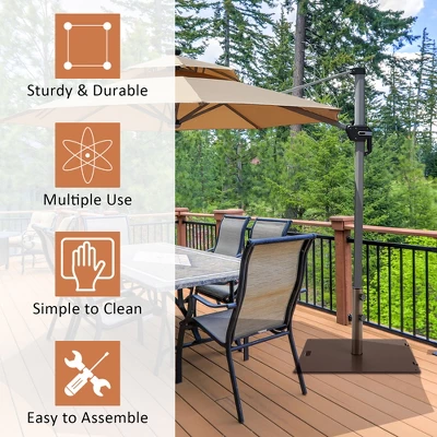 Costway 50LBS Patio Square Umbrella Base Stand Market Umbrellas Handle Wheels 8 Costway 50LBS Patio Square Umbrella Base Stand Market Umbrellas Handle Wheels - Image 6