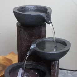 Sunnydaze Decor Sunnydaze Indoor Home Decorative Resin 3-Tier Descending Bowls Tabletop Water Fountain - 9" - Dark Brown -Outdoor Decoration Store GUEST e21d3e50 ec9a 4919 bb4c b97fe3266163