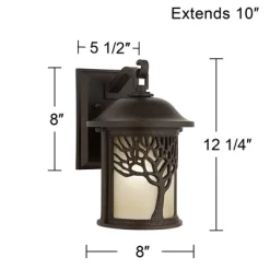 John Timberland Mission Outdoor Wall Light Fixture Bronze Tree Motif 12 1/4" Amber Glass Lantern For Exterior House Porch Patio 17 John Timberland Mission Outdoor Wall Light Fixture Bronze Tree Motif 12 1/4" Amber Glass Lantern For Exterior House Porch Patio -Outdoor Decoration Store GUEST e30a31e2 5b4c 4f24 9768 b082a073d9cc