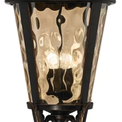 John Timberland Casa Marseille Vintage Rustic Outdoor Hanging Light Veranda Bronze 30" Champagne Hammered Glass Damp Rated For Post Exterior Barn -Outdoor Decoration Store GUEST e30c3a7e c7ba 42d9 a3d7 add567750754