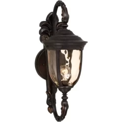 John Timberland Bellagio Vintage Rustic Outdoor Wall Light Fixture Veranda Bronze 26" Amber Hammered Glass For Post Exterior Barn Deck House Porch -Outdoor Decoration Store GUEST e3717b63 735b 4595 9b45 9e2a5c297edd