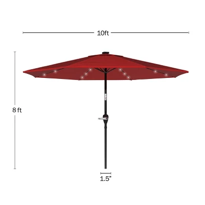 Nature Spring Patio Umbrella With LED Lights - 10' X 8', Red 5 Nature Spring Patio Umbrella With LED Lights - 10' X 8', Red - Image 3