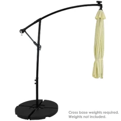 Sunnydaze Decor Sunnydaze Outdoor Steel Cantilever Offset Patio Umbrella With Solar LED Lights, Air Vent, Crank, And Base - 9' -Outdoor Decoration Store GUEST e3e01083 d94f 4ed8 83fc 887313b1bc4a