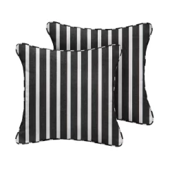 2pk Square Sunbrella Stripe Indoor Outdoor Corded Throw Pillows Black/White -Outdoor Decoration Store GUEST e49c0d40 397e 434f bb01 93bff42ca5b3