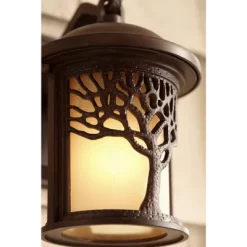 John Timberland Rustic Outdoor Wall Light Fixture Bronze 9 1/2" Tree Etched Glass Sconce For Exterior House Deck Patio Porch Lighting -Outdoor Decoration Store GUEST e5476743 7e32 482b 97ce 91b4900a711d
