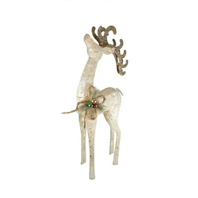 Northlight 46.5" Lighted Brown And Ivory Reindeer Outdoor Christmas Decoration 3 Northlight 46.5" Lighted Brown And Ivory Reindeer Outdoor Christmas Decoration