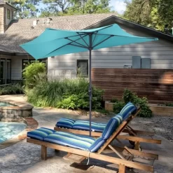 Costway 9Ft Half Round Umbrella Patio Bistro Wall Balcony Door Window Sun Shade -Outdoor Decoration Store GUEST e6335d7b 5913 43c2 8873 d650ace8ae1a