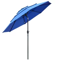 Outsunny 9FT 3 Tiers Patio Umbrella Outdoor Market Umbrella With Crank, Push Button Tilt For Deck, Backyard And Lawn -Outdoor Decoration Store GUEST e7d8e5b8 6a28 4181 9ca9 3d6a5c59e40b