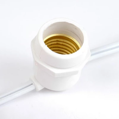 Novelty Lights Edison Outdoor String Lights With 50 In-Line Sockets White Wire 100 Feet 3 Novelty Lights Edison Outdoor String Lights With 50 In-Line Sockets White Wire 100 Feet