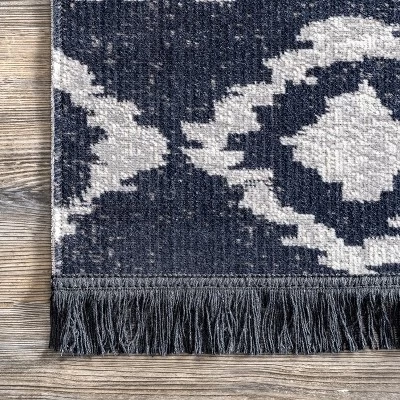 NuLOOM Zaria Diamond Tiles Fringed Indoor/Outdoor Patio Area Rug 4 NuLOOM Zaria Diamond Tiles Fringed Indoor/Outdoor Patio Area Rug - Image 2