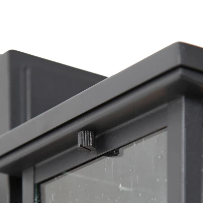 10.5" Metal/Seeded Glass Square Outdoor Wall Light Matte Black - LNC 5 10.5" Metal/Seeded Glass Square Outdoor Wall Light Matte Black - LNC - Image 3